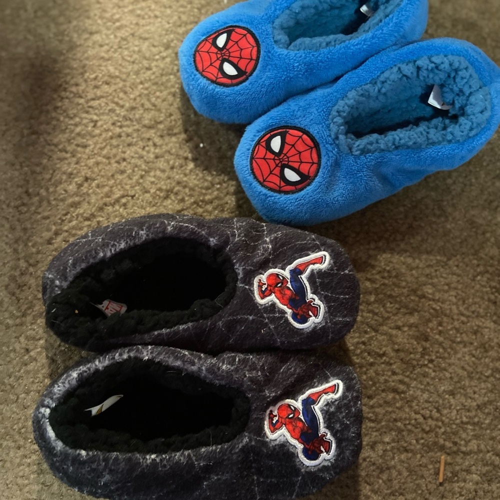 Marvel Spider-Man Blue and Black Kids Slippers